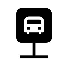 bus stop sign icon design