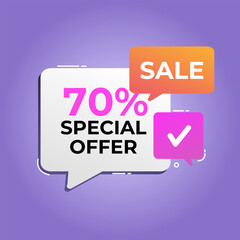 70% special offer beautiful
Discount, promotion, sale, special offer
Vector offer icon