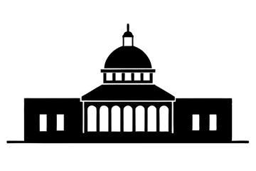 Obraz premium Government Building silhouette on white background