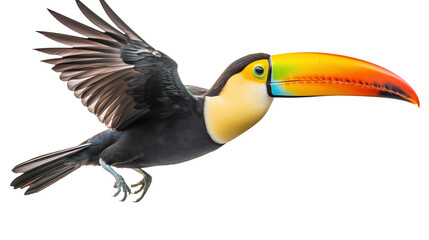 Vibrant Toucan in Flight Tropical Bird Exotic Wildlife Vivid Colors Nature Photography