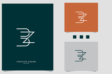 Set of BA, AB, B, A, Abstract Letters Logo Monogram