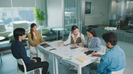 Women in Leadership Businesspeople Colleagues supporting teamwork meeting successful startup development analysis marketing successful project corporate office collaboration accounting plans