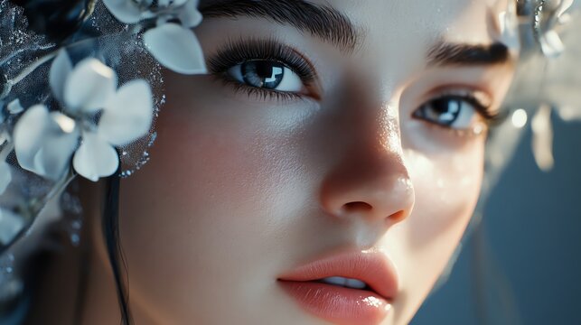 Young beauty woman exploring 3D animation and visual effects through an online masterclass.