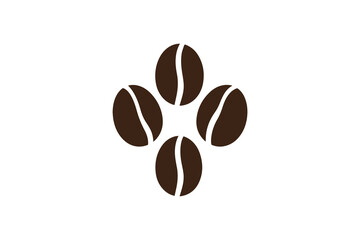 coffee bean icon vector silhouette isolated in white background