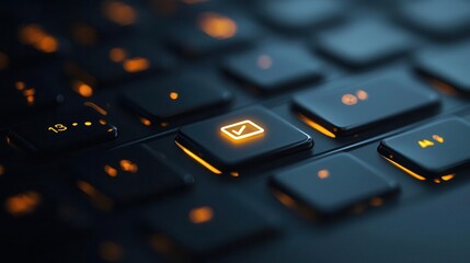 Minimalist vector of a laptop keyboard with an Ecommerce Growth key highlighted