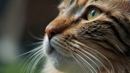 Close-up of a gray cat's head