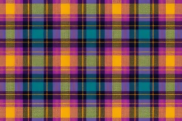 Vibrant Plaid Pattern in Multicolored Squares