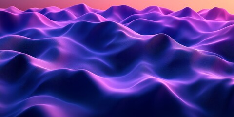 Obraz premium Minimalist Gradient Abstract Background, 3D Low Poly Style With Smooth Purple Waves, Delicate.