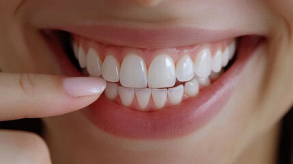 Fototapeta premium Close up photo beautiful amazing mature she her lady white teeth hands arms cheeks cheekbones show great got younger facial skin result using anti-age procedures nude isolated pastel beige background