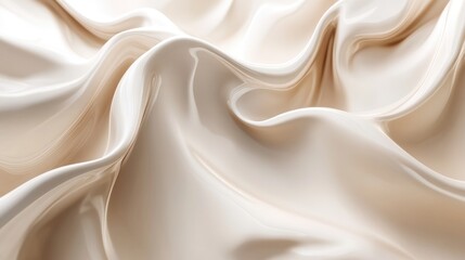 Obraz premium Creamy Beige Draped Fabric Abstract Background