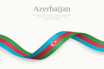 Azerbaijan flag on Waving ribbon