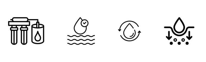 water treatment icons Set