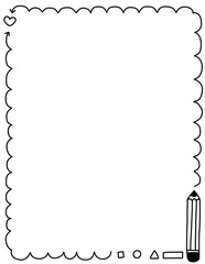 Obraz premium School supplies border clipart. Back to school border. Educational borders and frames. Teacher school border design. Border frame for kids
