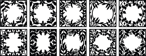 Set Of Floral Frame SVG