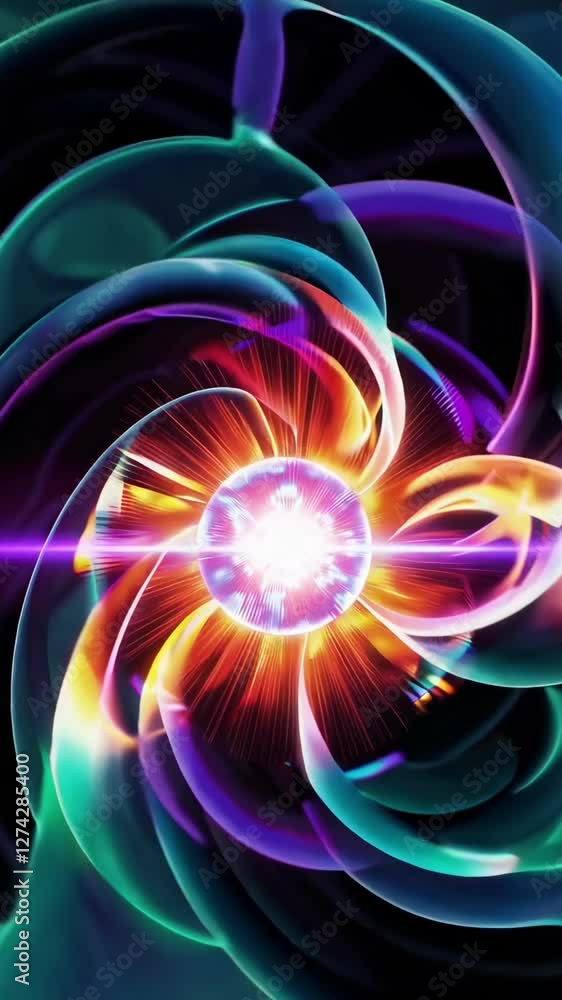 Poster mesmerizing colorful light swirls creating dynamic energy patterns in motion