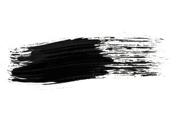 Black grunge brush strokes isolated on white background.
