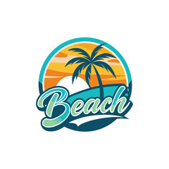 Obraz premium Sign in en summer beach iconSign in en summer beach icon