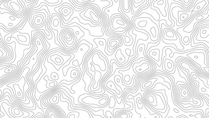 Abstract modern white and black topographic contour map wavy line. Contour line abstract background. Topographic map backdrop
