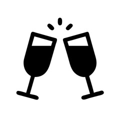 champagne glasses toast icon design