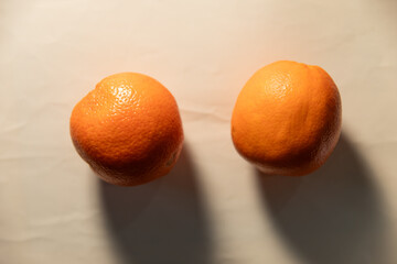 Two oranges from the fridge