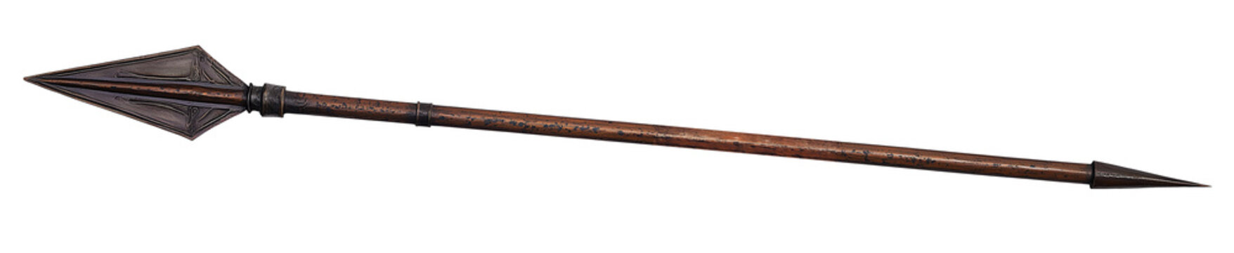 Ancient spear isolated on a white background