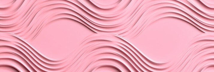Obraz premium Seamless Soft Blush 3D Low Profile Wave Texture Pattern Background, Elegant Minimalist Design
