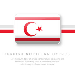 National Turkish Northern Cyprus Flag.Vector Turkish Northern Cyprus Button Flag. Realistic National Flag Design and Vector Template.