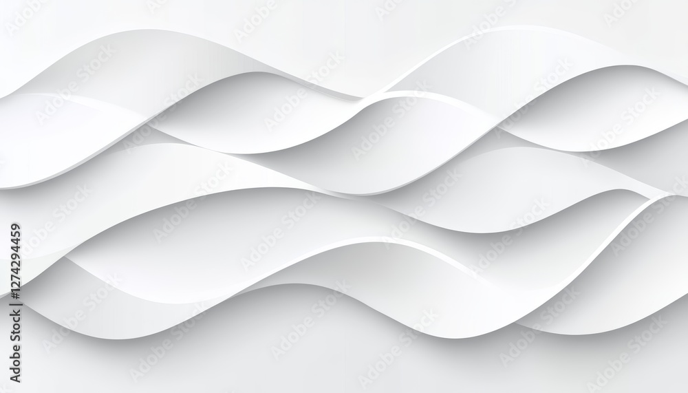 Poster ivory 3d low profile wave texture pattern. minimalist monochromatic abstract background.