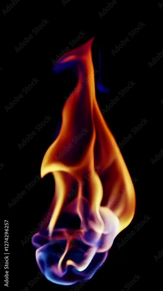 Poster vibrant fire flame sequence showcasing dynamic movements and color transitions