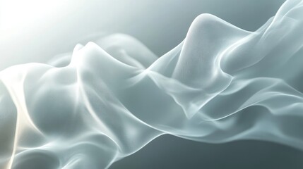 Obraz premium Abstract Flowing Lines: Elegant Silver Wave Pattern Design