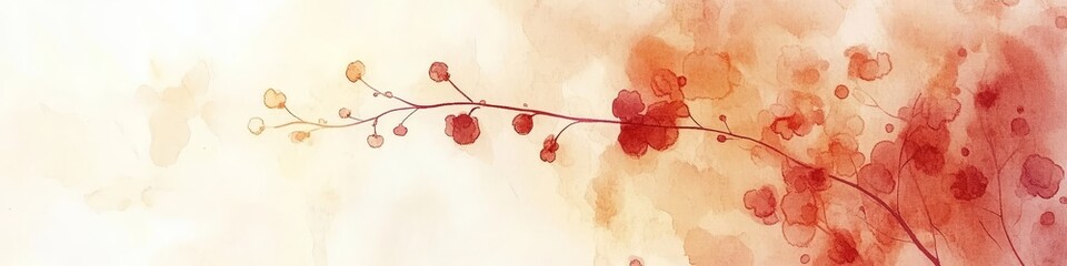 Peach Floral Watercolor Background, Delicate Textures, Dreamy Wildflowers, Elegant Design
