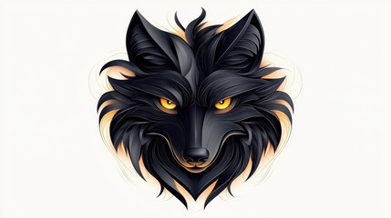 A 3D retro-style wolf icon, meticulously sketched in a vintage hand-drawn aesthetic, high resolution, professional quality.