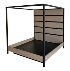 empty warehouse shelves on white and transparent background