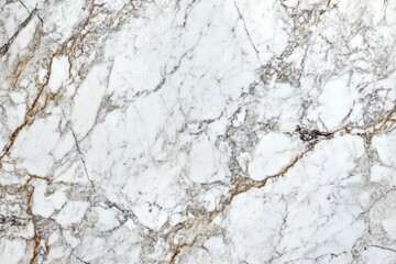 White marble surface with gray and gold veins. Neural network AI generated