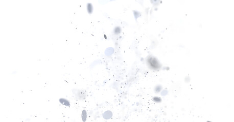Background of light grey dust and particles floating on white. Ideal for overlay or background.