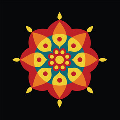 A Rangoli vector art illustration. B