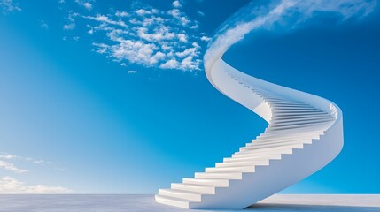 Spiraling Staircase to the Boundless Sky, Fading into Eternal Light