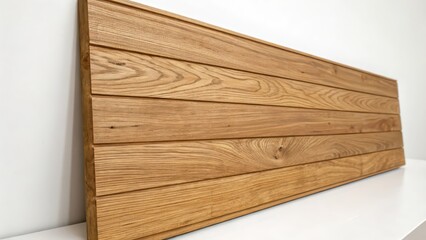 Oak Wood Panel, Horizontal Grain, White Background