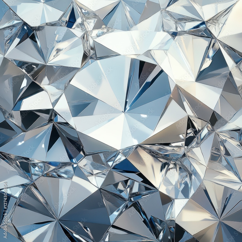 Poster brilliant and sparkling diamond surface with multiple reflections and facets creating a dazzling dis