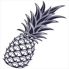 Obraz premium silhouette pineapple image on white background