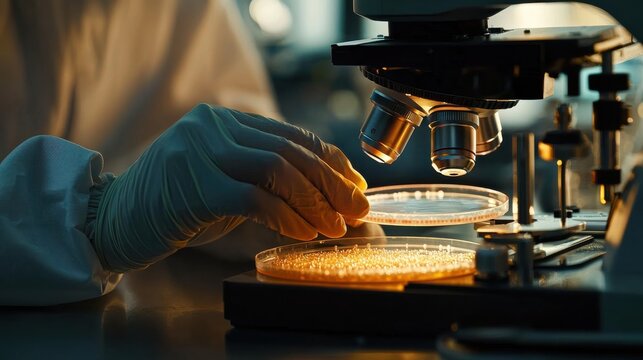 Biology laboratory experiment science lab research activity controlled environment close-up view microscopy techniques