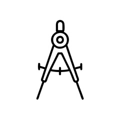 Compass tool design in minimalistic style on white background  