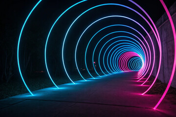 ネオンカラーの光る渦巻き