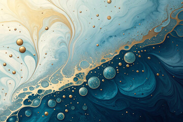 流体インクのマーブル模様 