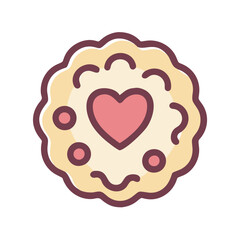 cookie with heart icon design