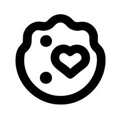 cookie with heart icon design