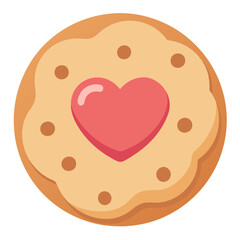 cookie with heart icon design