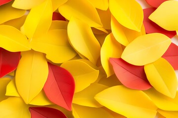 Obraz premium yellow and red autumn leaves falling, warm fall scene