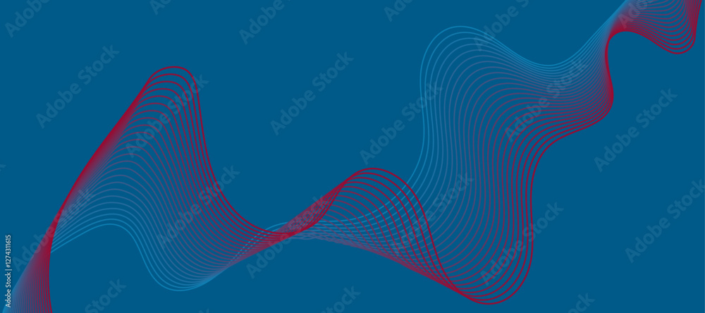 Poster trendy gradient wave pattern vector. glowing abstract digital particles background. abstract blue ba