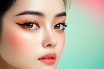 Fototapeta premium asian woman portrait with natural glowing skin, beauty look